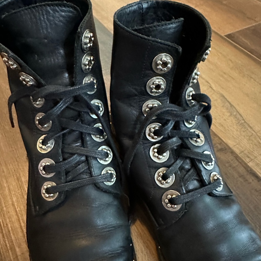 Frēda Salvador RALF Lace Up Combat Boots Size 7 black With silver hardware - Picture 6 of 16